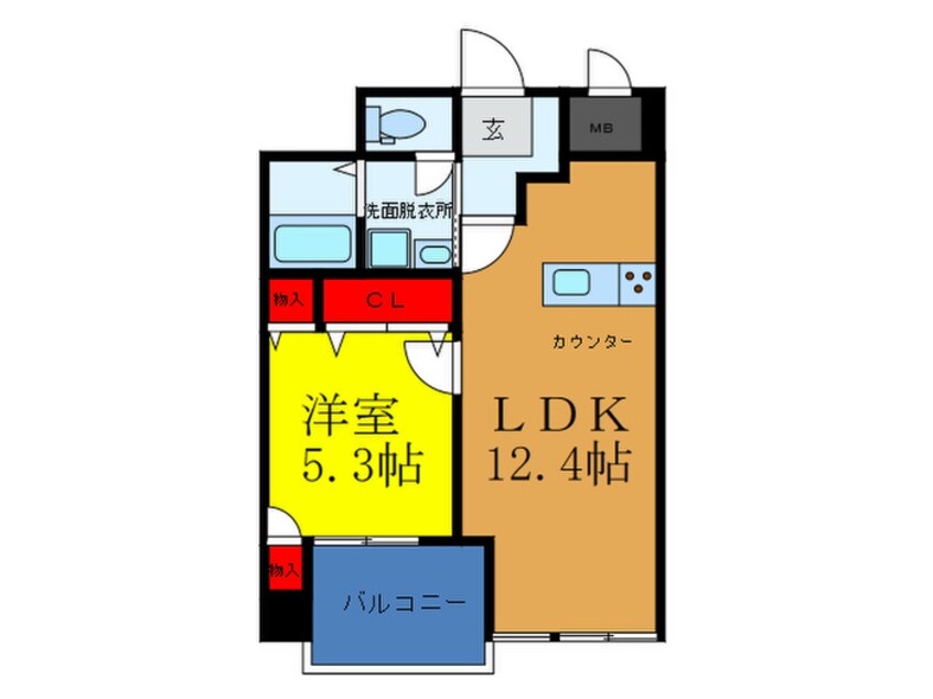 間取図 ﾊﾟﾚｽ東洋6号館