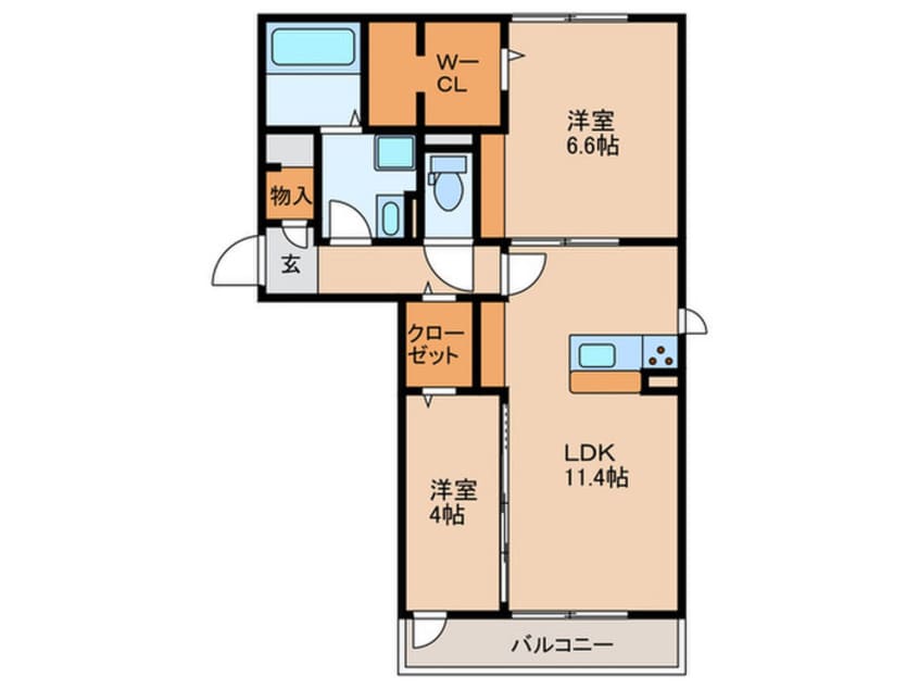 間取図 コンフォート瓜破Ⅱ