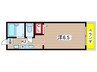 プリンスハイツ太秦 1Kの間取り