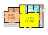 クレッシェンドⅢ 1LDKの間取り