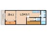 ジーメゾン垂水 1LDKの間取り