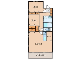 間取図 ヴェルドワイエ芦屋(101)