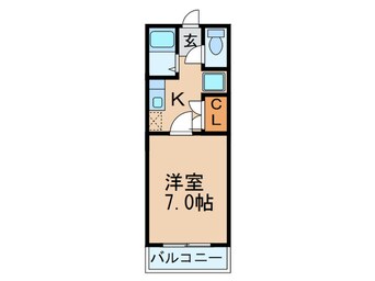 間取図 ﾊｲﾂ ﾋﾞｭｰﾃﾗｽ