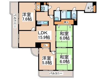 間取図 ヒュース泉佐野（805）