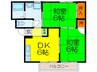 サンハイツ 2DKの間取り