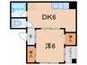 ハイツ片岡 1DKの間取り