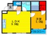 ＳｏｌＶｉｄａ加島 1LDKの間取り