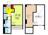 ノア瓜生堂 1Kの間取り