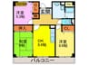 コ－ジ－オオトリ 3DKの間取り