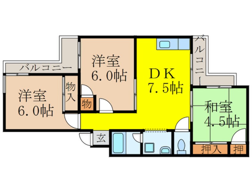 間取図 ﾊｲﾂｷｭｰﾋﾞｯｸ