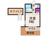 エイブル富田 1Kの間取り