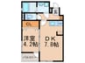 ALEGRIA 天王寺 1DKの間取り
