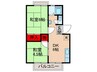 北山ハイツⅢ 2DKの間取り