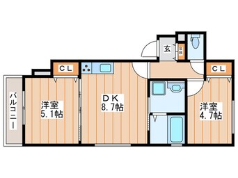 間取図 ラモーナ萱島東