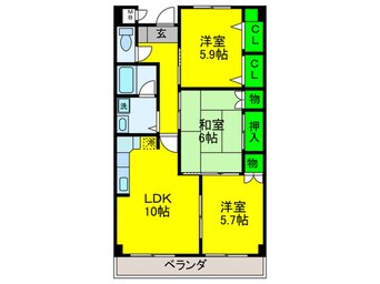 間取図 アミテレス　西取石