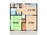 マンション 和 2DKの間取り