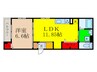 ベルフォーレ茨木 1LDKの間取り