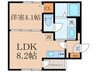 エクセルシア6番館 1LDKの間取り