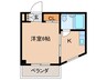 ハイツ豊新 1Kの間取り