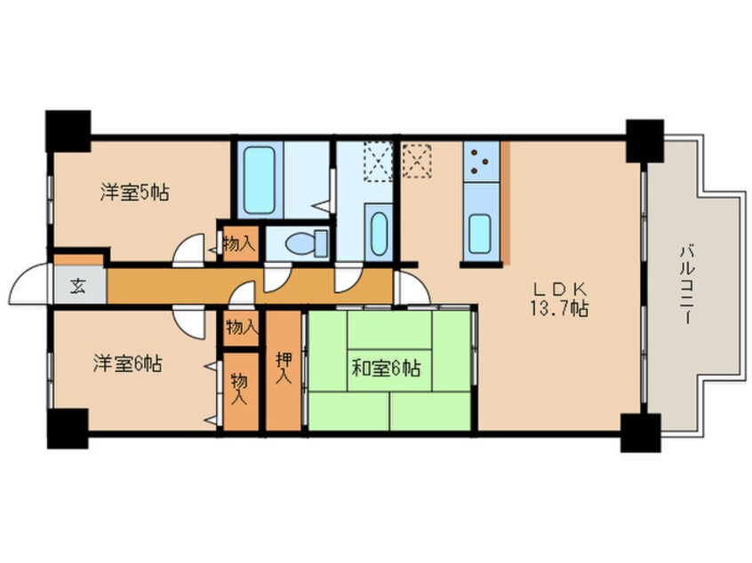 間取図 藤和ハイタウン守山（1208）