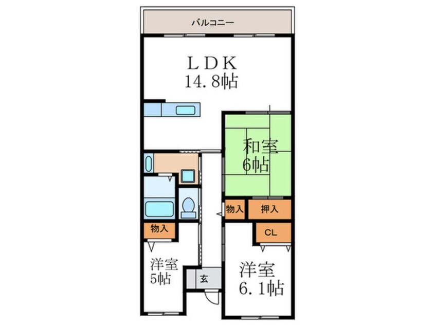 間取図 ソレイユ大山崎