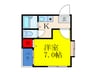 第２クリスタルハイツ 1Kの間取り