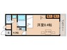 モンプレイン 1Kの間取り