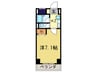 リバティ東大路 1Kの間取り