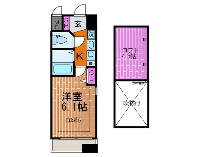 間取図 ｴｽﾃﾑｺｰﾄ三宮EASTﾎﾟﾙﾄﾏｰﾚ(317)