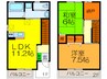 メゾンリヴェ－ル 2LDKの間取り