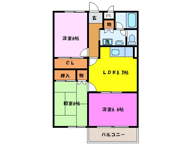 間取り図 フィルコート東羽倉崎Ａ