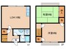 北井ハイツ 2LDKの間取り