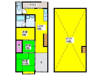 間取図 津久野町3丁貸家