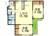 ジョワイースト 2LDKの間取り