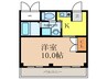 フォンティ－ヌ茨木 1Kの間取り