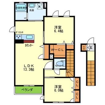 間取図 ｼｬｰﾒｿﾞﾝﾋﾟｵﾆｰ