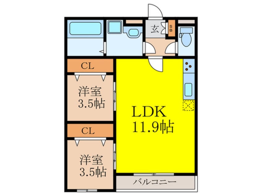 間取図 Villa　41　YAMATE　SUITA