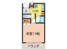 クリヨン千里北 1Kの間取り