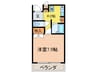 クリヨン千里北 1Kの間取り