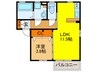 セレッソＢ棟 1LDKの間取り