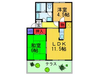 間取図 ｼｬﾄﾚｳ`ｴ-ﾙＢ棟