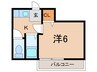 メロディ甲子園 1Kの間取り