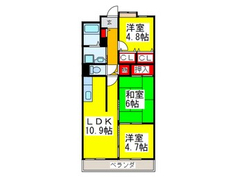 間取図 サンプラザ湯里南