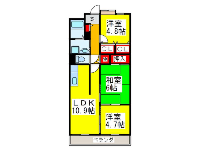 間取図 サンプラザ湯里南