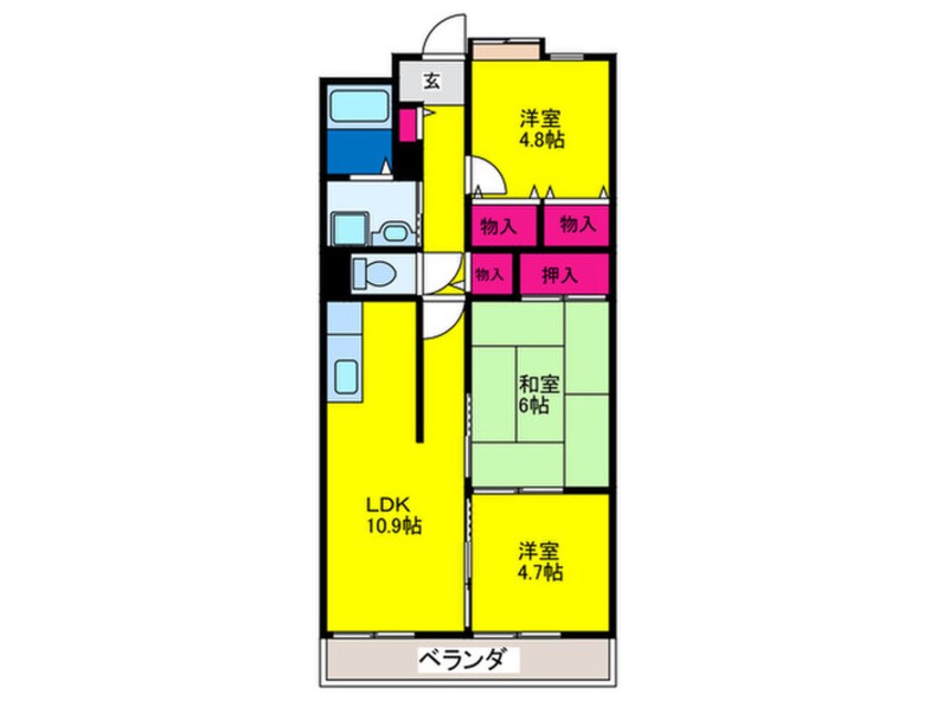 間取図 サンプラザ湯里南