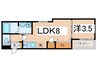 Ｆ　ａｓｅｃｉａ　ＴＨＩＯ 1LDKの間取り