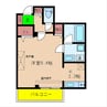 ドエル芦屋WEST 1Kの間取り