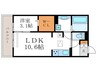 セジュールK 1LDKの間取り