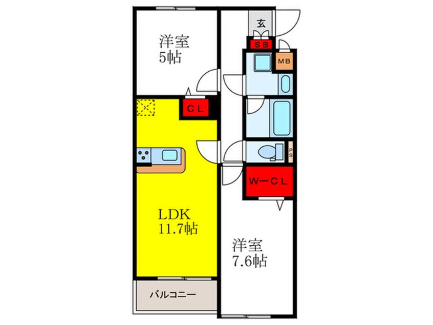 間取図 ルセリア豊中