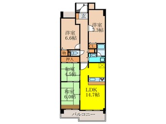 間取図 ｻﾝﾛｲﾔﾙ池田ﾊﾞｰﾄﾞﾋﾙｽﾞ３号館(805)